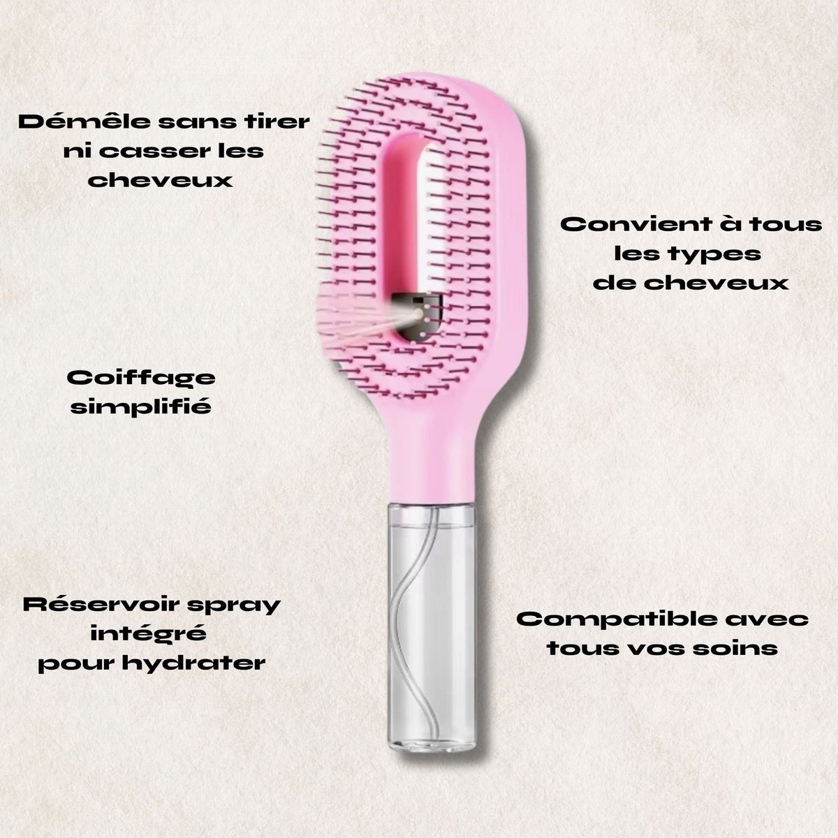 2in1 Sprayer Comb Detangling Scalp Massage Hairbrush with Spray Bottle Essential Oil Water Mist Spray Brush Anti-static Autumn