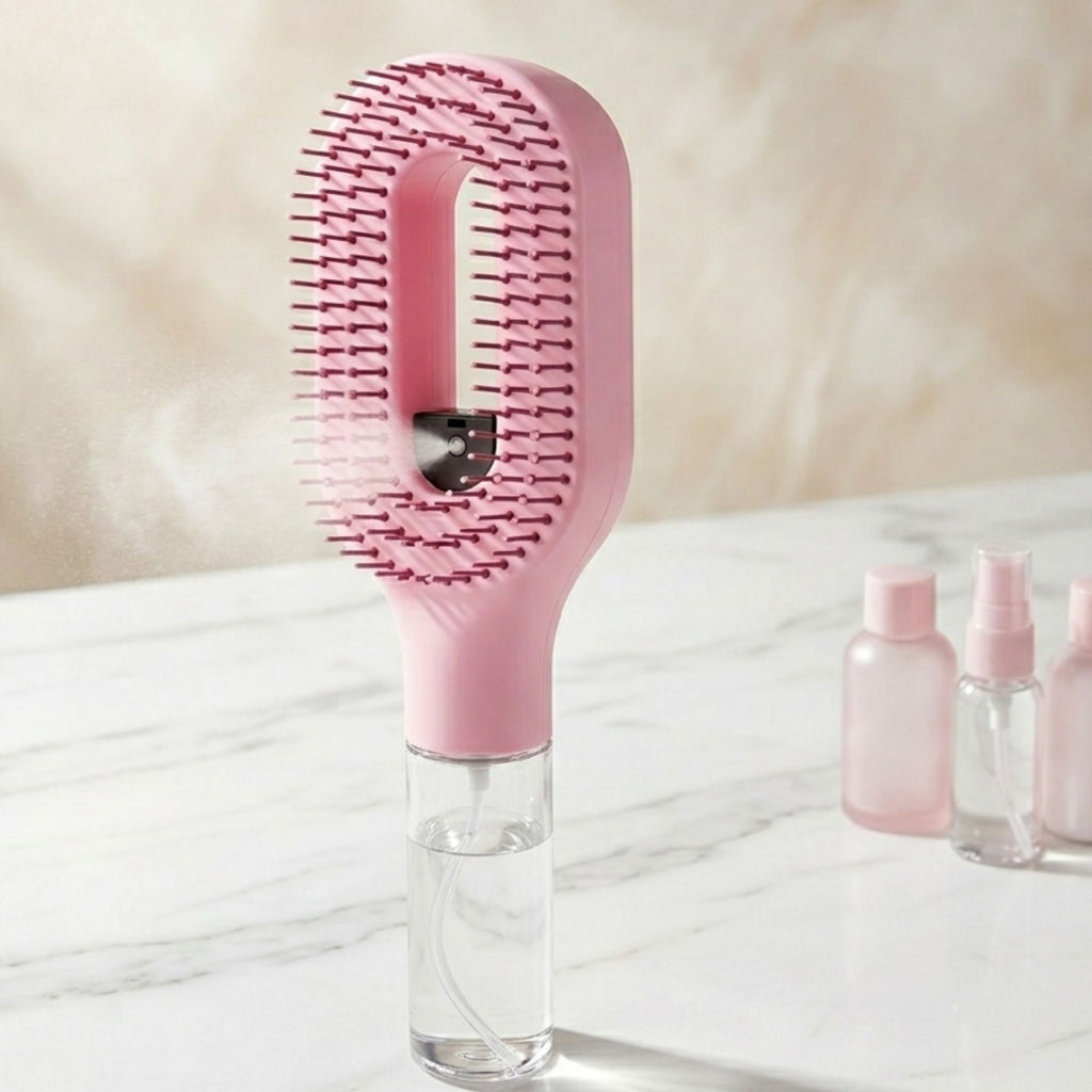 2in1 Sprayer Comb Detangling Scalp Massage Hairbrush with Spray Bottle Essential Oil Water Mist Spray Brush Anti-static Autumn