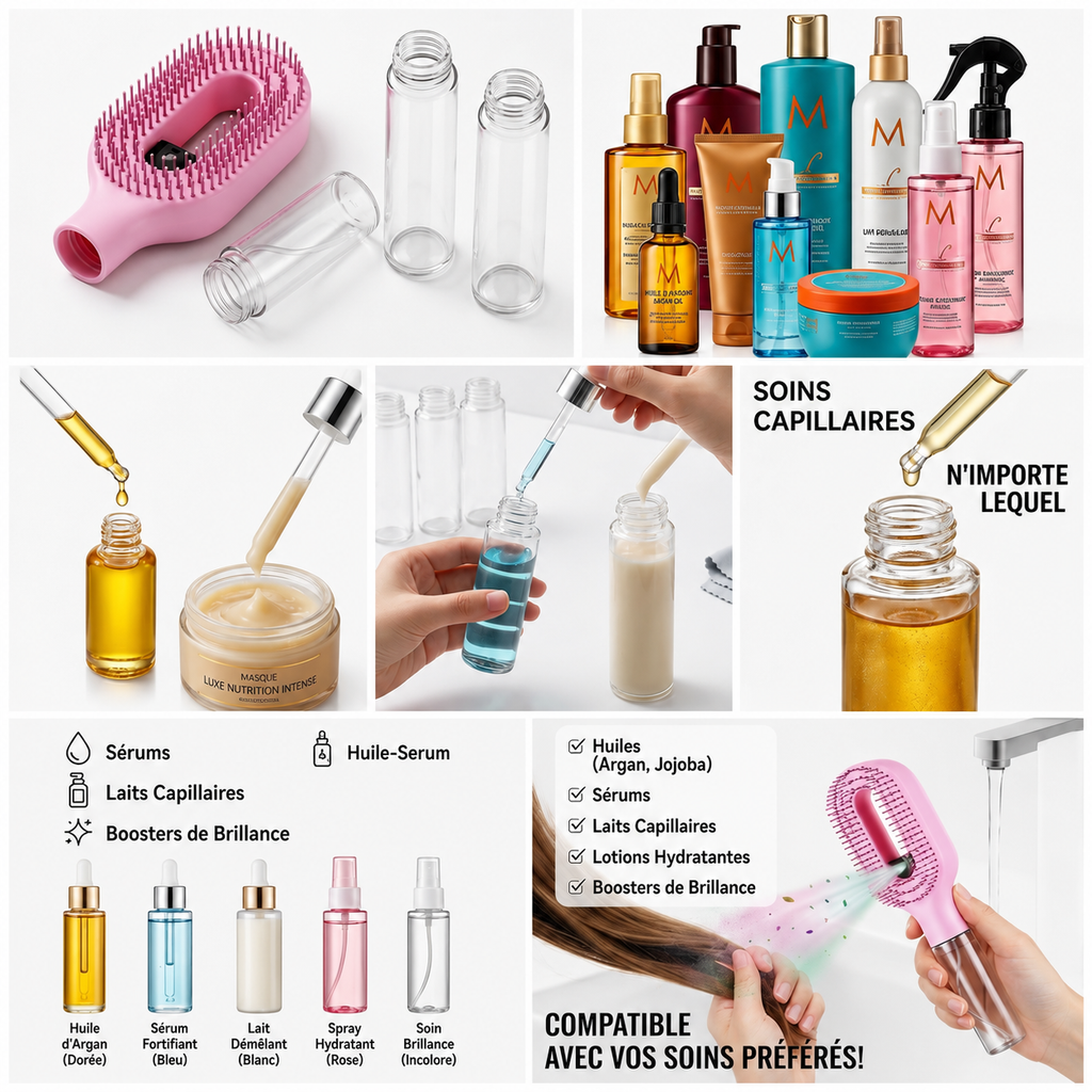 2in1 Sprayer Comb Detangling Scalp Massage Hairbrush with Spray Bottle Essential Oil Water Mist Spray Brush Anti-static Autumn