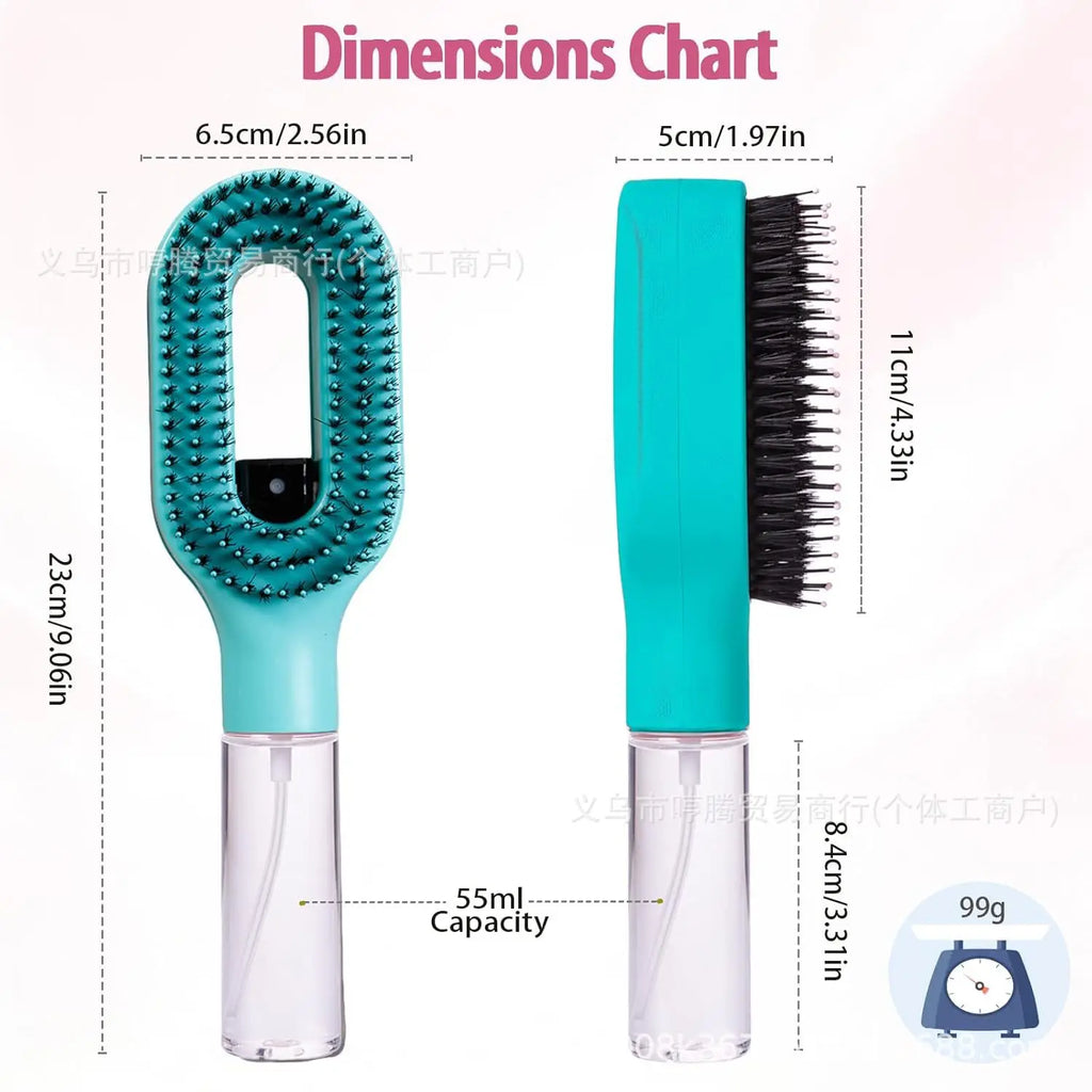 2in1 Sprayer Comb Detangling Scalp Massage Hairbrush with Spray Bottle Essential Oil Water Mist Spray Brush Anti-static Autumn